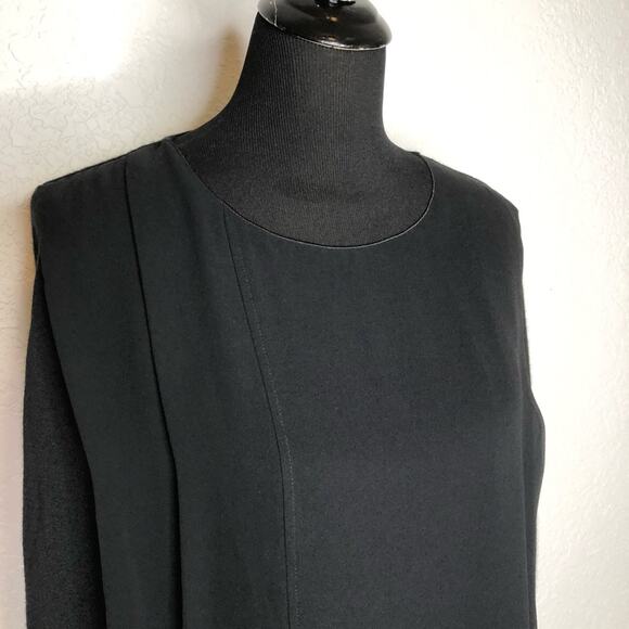 Lafayette 148 black cashmere silk layered sweater top size Medium - Picture 2 of 13